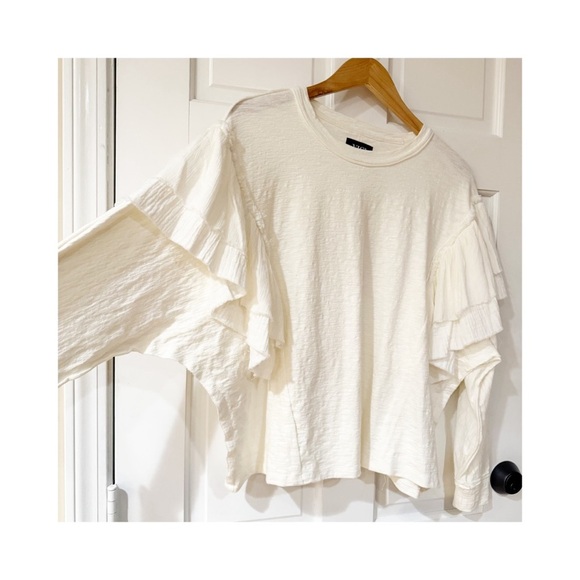NWT Vici DOUBLE RUFFLE SLEEVES TOP XS - Picture 6 of 13